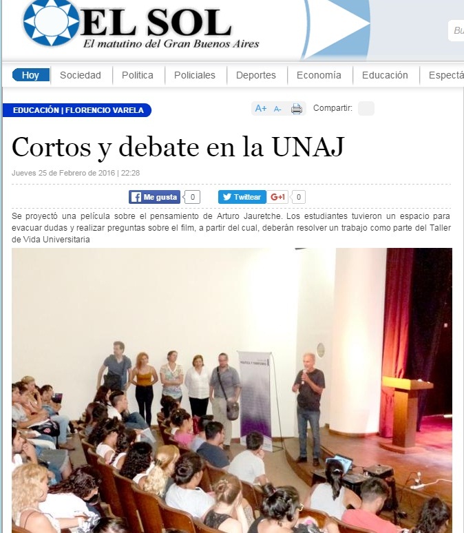 Cortos y debate en la UNAJ