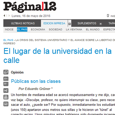 El lugar de la universidad en la calle