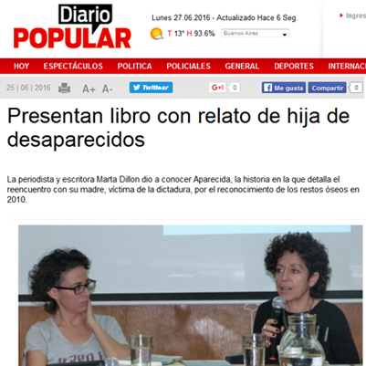 Libro de hija de desaparecidos
