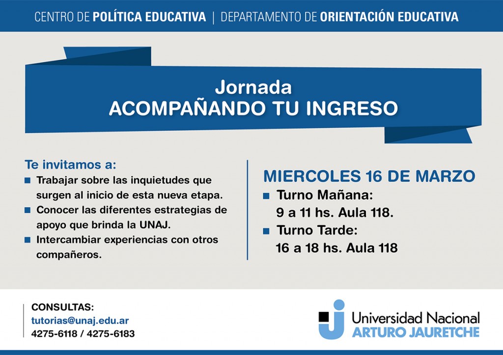 Jornada: Acompañando tu ingreso