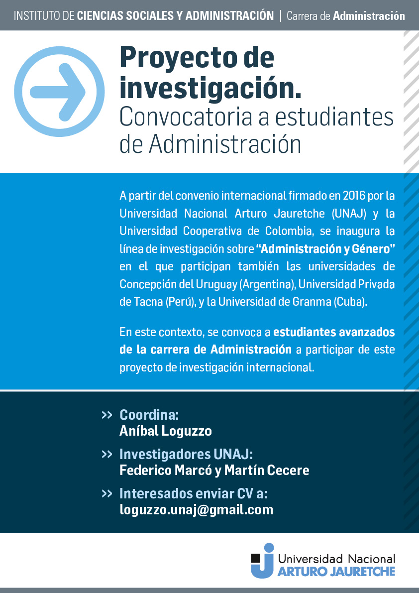 Proyecto de investigación: convocatoria a estudiantes de Administración