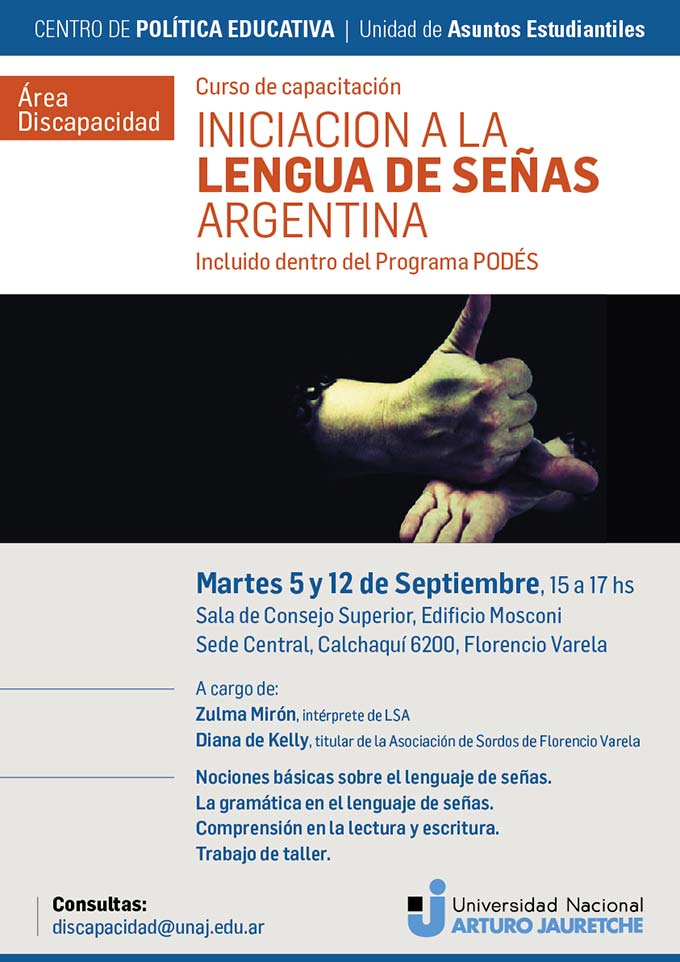 Curso de capacitación "Iniciación a la lengua de señas argentina"