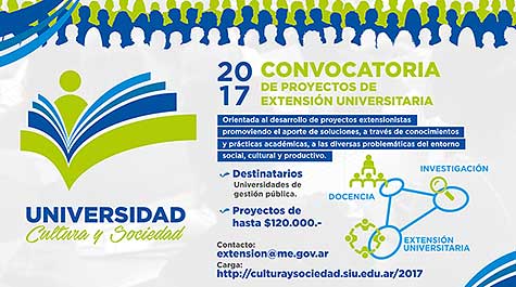 Convocatoria 2017 De Proyectos De Extensión Universitaria - Universidad, Cultura Y Sociedad