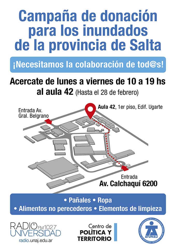 Campaña de donación para los inundados de la provincia de Salta