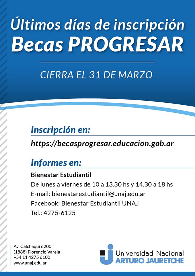 Últimos días de inscripción Becas PROGRESAR - Cierra el 31 de marzo