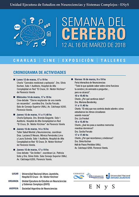 Semana del Cerebro, 12 al 16 marzo 2018