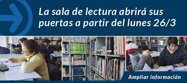 La Sala De Lectura Abrirá Sus Puertas A Partir Del Lunes 26/3