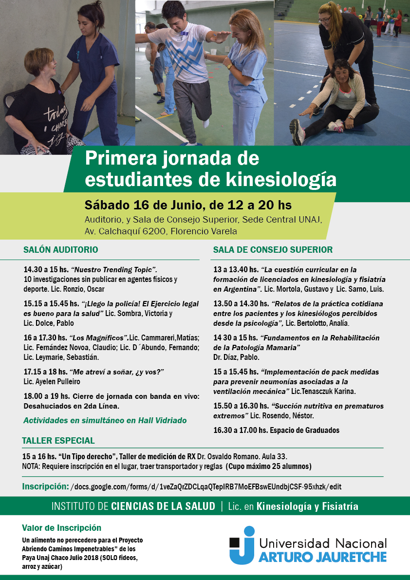 Flyer primera jornada de estudiantes de kinesio