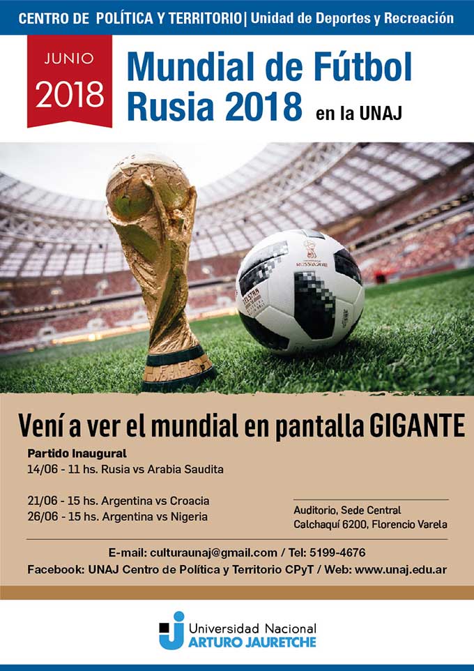 Mundial de Fútbol Rusia 2018 en la UNAJ
