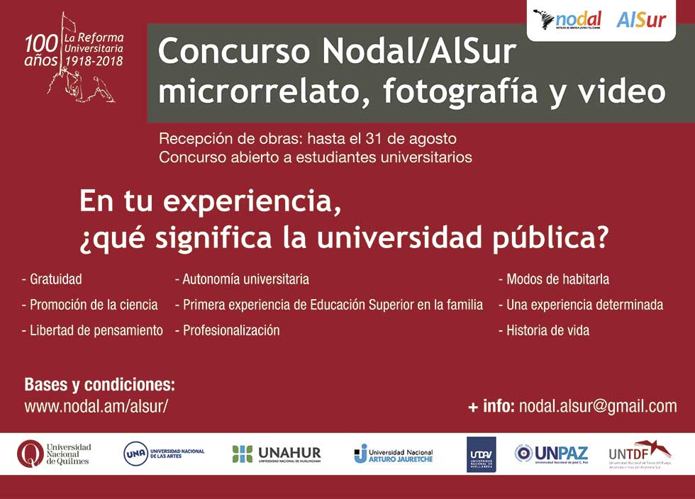 Concurso Nodal/AlSur. Microrrelato, Fotografía Y Video