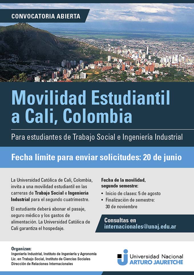 Movilidad Estudiantil a Cali, Colombia, para estudiantes de Trabajo Social e Ingeniería Industrial