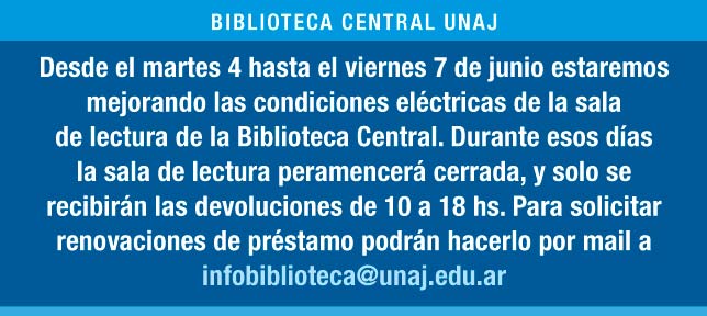 Sala de Lectura cerrada del 4 al 7 de junio