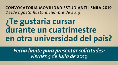 Convocatoria Movilidad Estudiantil SNRA 2019