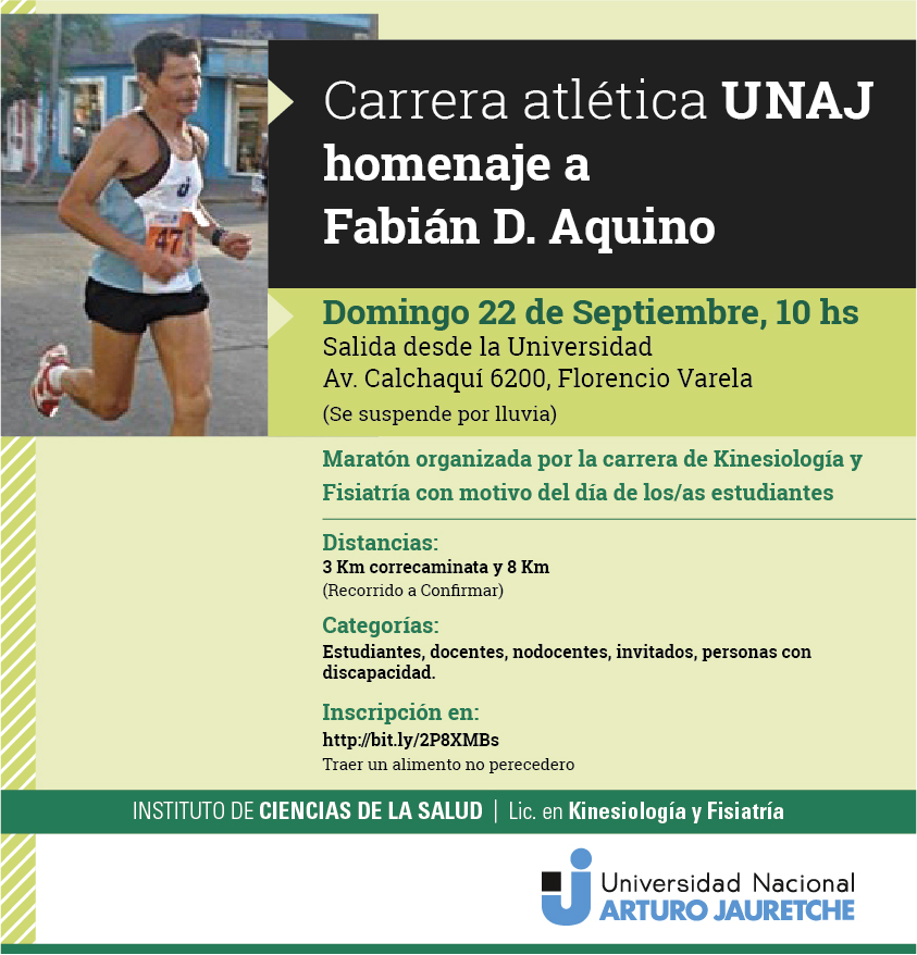 Carrera atlética UNAJ homenaje a Fabián D. Aquino