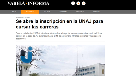 Se Abre La Inscripción En La UNAJ Para Cursar Las Carreras