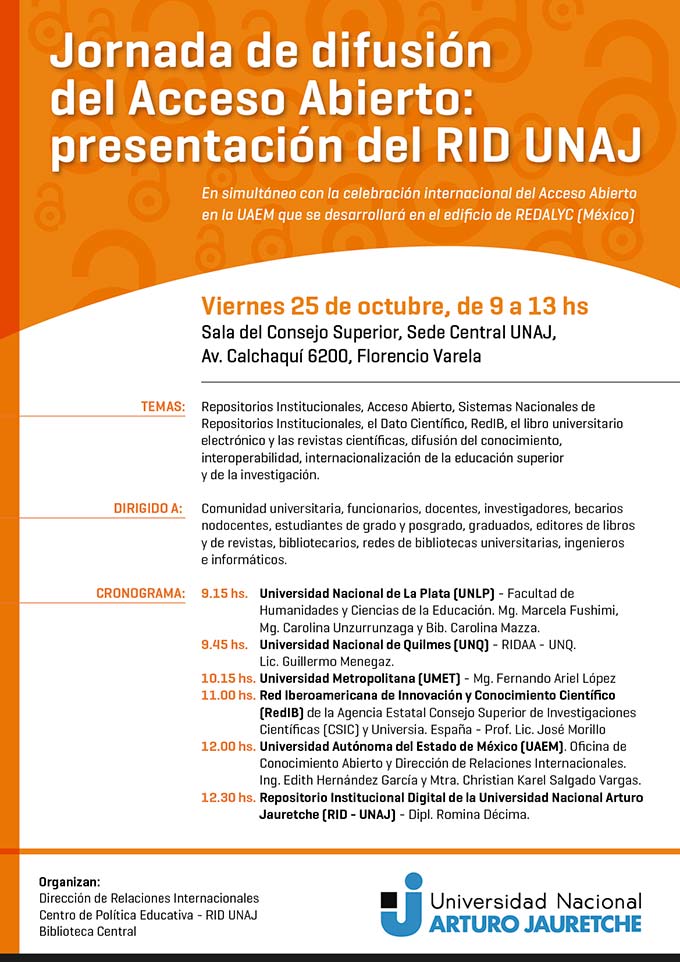 Jornada de difusión del Acceso Abierto: presentación del RID UNAJ