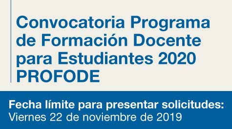Convocatoria Programa De Formación Docente Para Estudiantes 2020