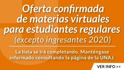 Oferta Confirmada De Materias Virtuales Para Estudiantes Regulares (excepto Ingresantes 2020)