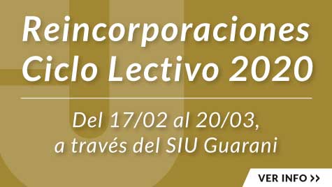 Reincorporaciones Ciclo Lectivo 2020