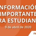 INFORMACIÓN IMPORTANTE PARA ESTUDIANTES