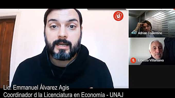 coordinador de la Licenciatura en Economía de la UNAJ, Emmanuel Álvarez Agis