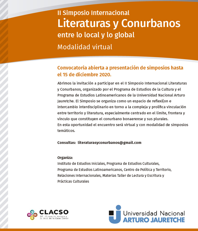 II Simposio Internacional Literaturas Y Conurbanos Entre Lo Local Y Lo Global Modalidad Virtual