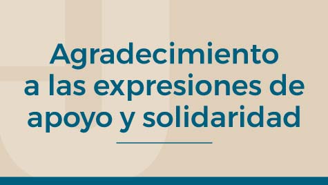 Agradecimiento A Las Expresiones De Apoyo Y Solidaridad