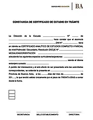 Contancia de título en trámite