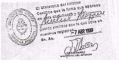 Ejemplo de Sello del Ministerio del Interior