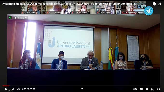 Presentación de la UNAJ como subsede de la Cátedra UNESCO para la Lectura y la Escritura en América Latina