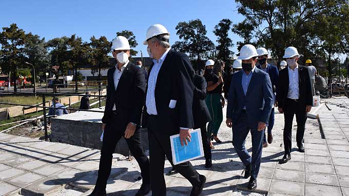 Perczyc y Katopodis visitaron las obras del nuevo edificio del Instituto de Ciencias de la Salud