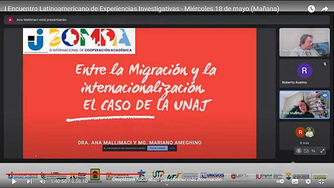 La UNAJ en evento internacional virtual de la Red COMPA