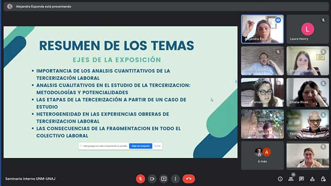 Nuevo Seminario del proyecto UNAJ Investiga Transformaciones en el trabajo y conflictividad en una región del Conurbano Sur