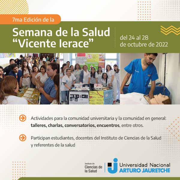 7ma Edición de la Semana de la Salud “Vicente Ierace” – Del 24 al 28 de octubre de 2022
