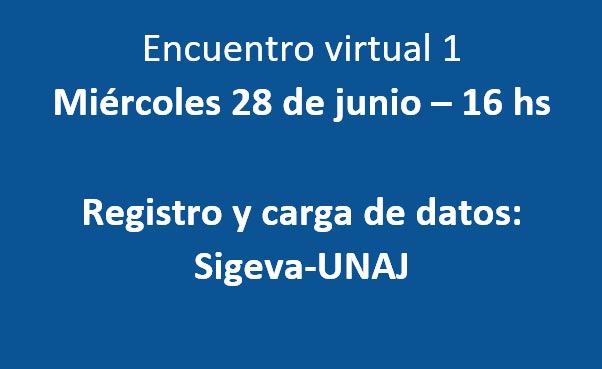 Encuentro virtual 1 - miércoles 28 de junio, 16 hs