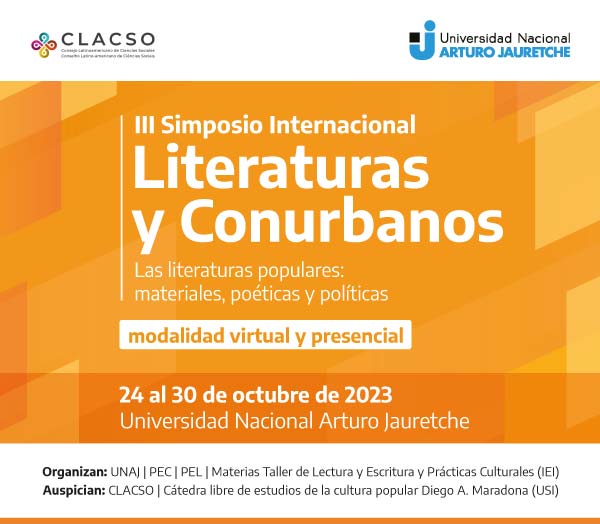 III Simposio Internacional Literaturas y Conurbanos | 24 al 30 de octubre de 2023