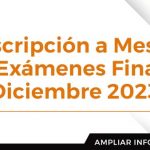 Inscripción A Mesas De Exámenes Finales Diciembre 2023