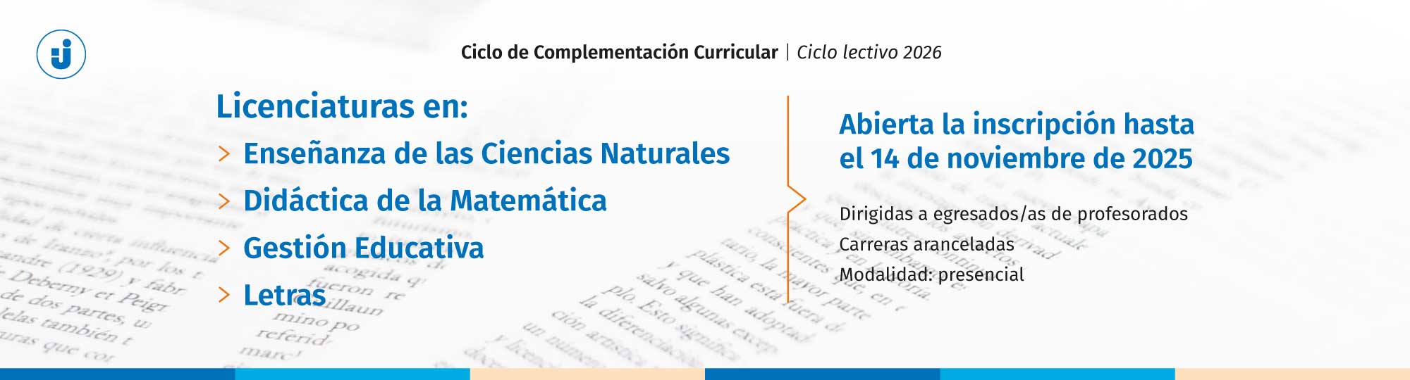 Ciclo de Complementación Curricular | Inscripción Del 16 de septiembre al 14 de noviembre de 2025