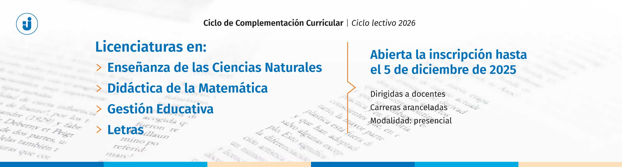 Ciclo de Complementación Curricular | Inscripción hasta el 5 de diciembre de 2025