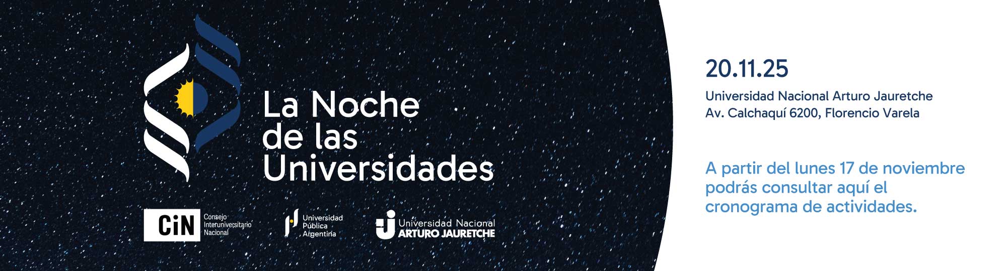 La noche de las Universidades | 20 de noviembre de 2025 en la UNAJ