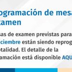 Reprogramación De Mesas De Examen Del Día 18 De Diciembre